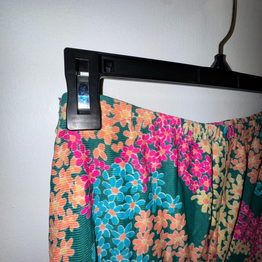 True Vintage Made in USA 1970s Floral Wide-Leg Flare Pants - Picture 8 of 10